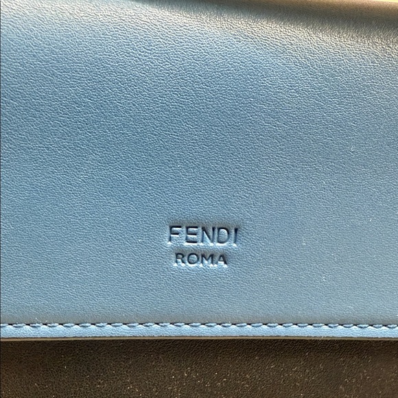 Authentic Fendi Kan I F Logo Shoulder Bag – Blue/Black/White – Gold Hardware - Picture 3 of 16